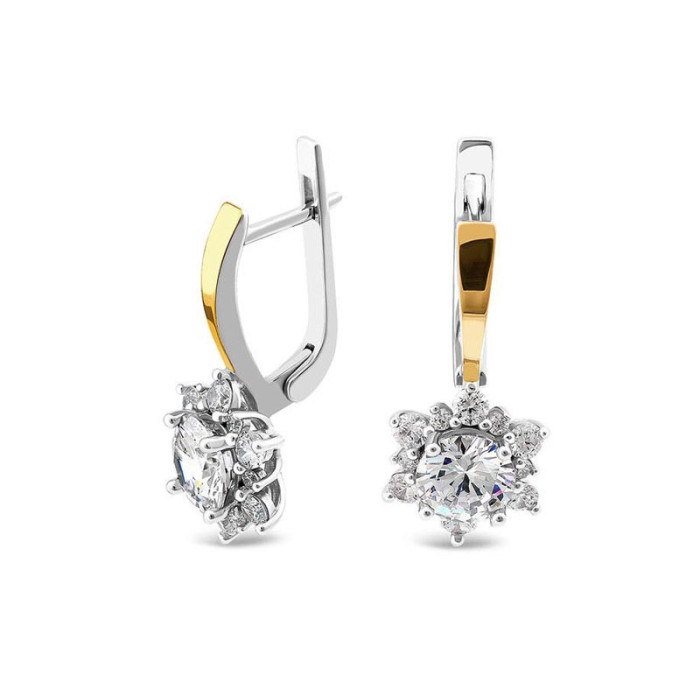 Srebrne kolczyki 925 ELEGANCKIE ZE ZŁOTĄ BLASZKĄ 7,27g Srebrne kolczyki 925 ELEGANCKIE ZE ZŁOTĄ BLASZKĄ 7,27g