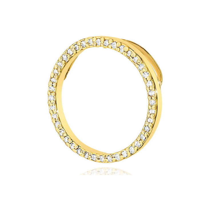 Złota przywieszka 585 koło ring z diamentami Złota przywieszka 585 koło ring z diamentami