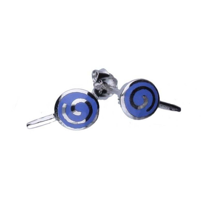 Srebrne kolczyki 925 niebieski lizak 0,75g Srebrne kolczyki 925 niebieski lizak 0,75g