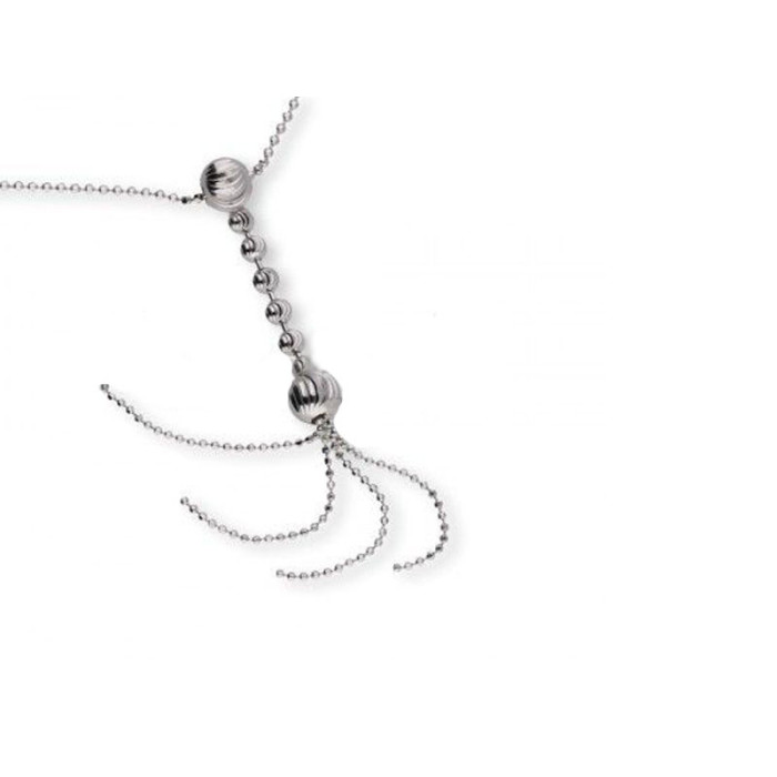 Srebrny naszyjnik 925 diamentowany z kulkami 3,20g Srebrny naszyjnik 925 diamentowany z kulkami 3,20g