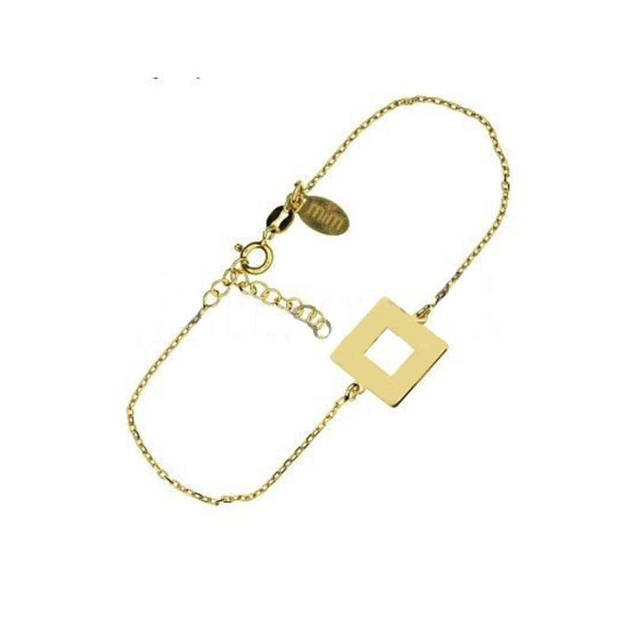 Srebrna pozłacana bransoletka 925 z kwadratem 2,06g Srebrna pozłacana bransoletka 925 z kwadratem 2,06g