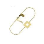 Srebrna pozłacana bransoletka 925 z kwadratem 2,06g
