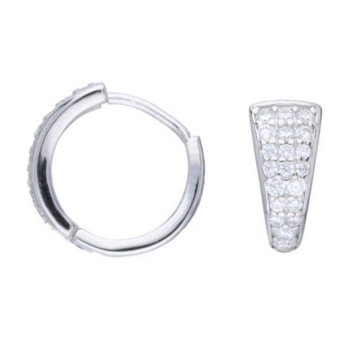 Srebrne kolczyki 925 eleganckie kółka z cyrkonią Srebrne kolczyki 925 eleganckie kółka z cyrkonią