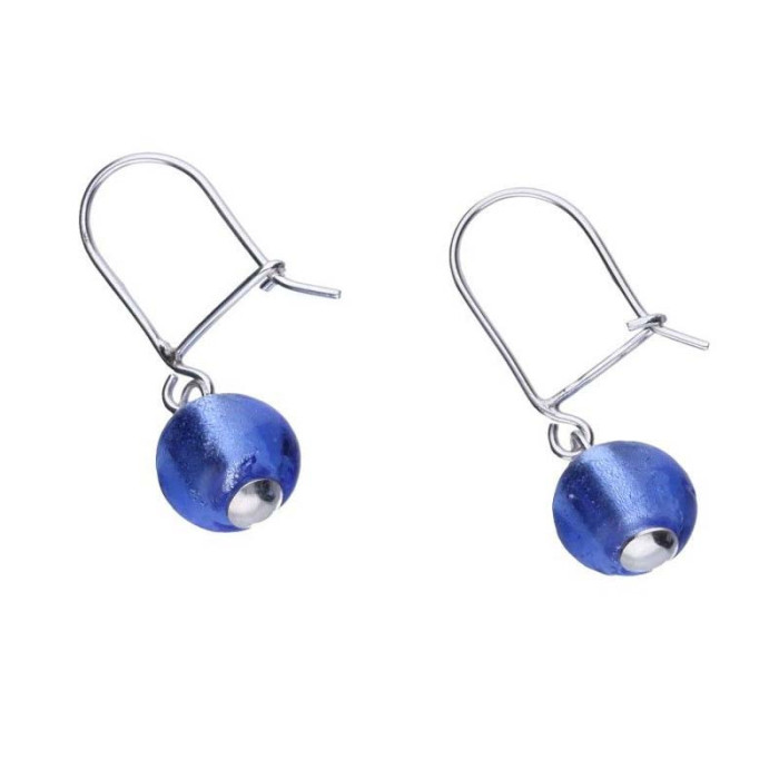 Srebrne kolczyki 925 niebieskie kuleczki 1,84g Srebrne kolczyki 925 niebieskie kuleczki 1,84g