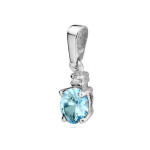 Złota przywieszka 585 białe złoto topaz diament