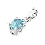 Złota przywieszka 585 białe złoto topaz diament