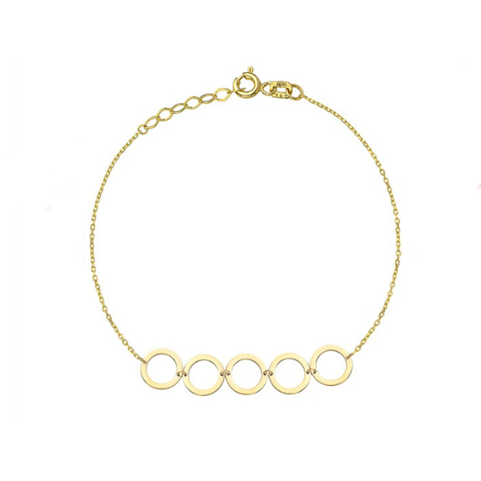 Złota bransoletka 585 pięć ZŁOTYCH RINGÓW Złota bransoletka 585 pięć ZŁOTYCH RINGÓW