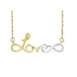 ZŁOTY NASZYJNIK 333 LOVE INFINITY BIAŁE ZŁOTO