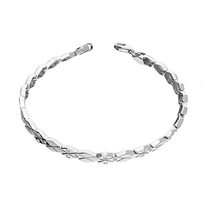 Srebrna bransoletka 925 ROMBY Z CYRKONIAMI 8,90g Srebrna bransoletka 925 ROMBY Z CYRKONIAMI 8,90g