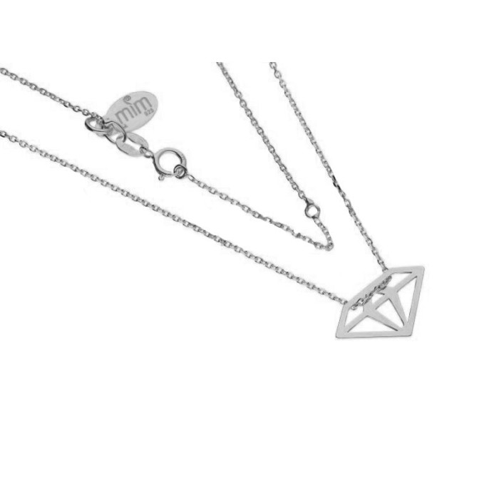 Srebrny naszyjnik 925 z ażurowym diamentem 1,70g s Srebrny naszyjnik 925 z ażurowym diamentem 1,70g s