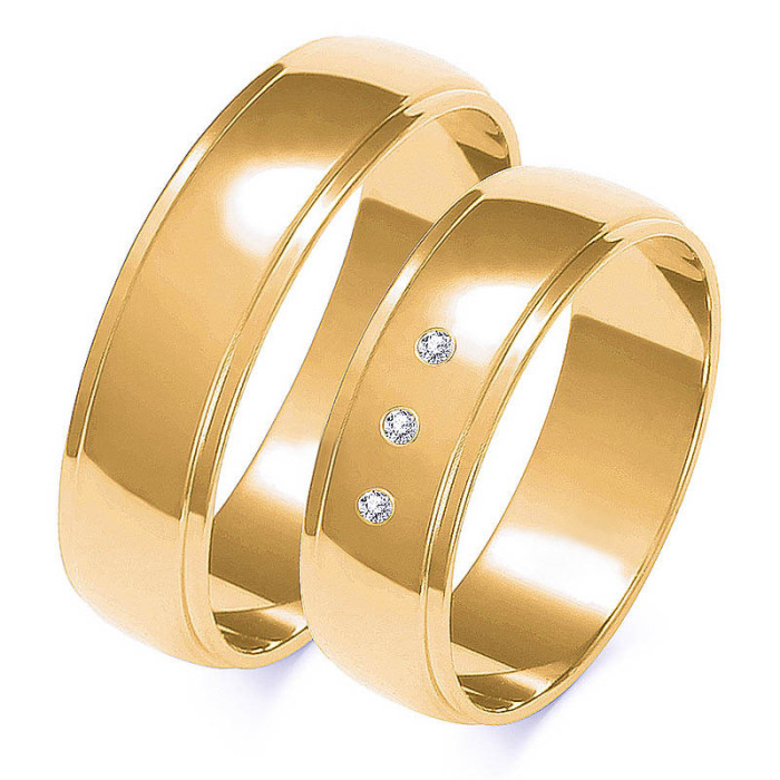 Obrączka ślubna złota 333 z diamentami Obrączka ślubna złota 333 z diamentami