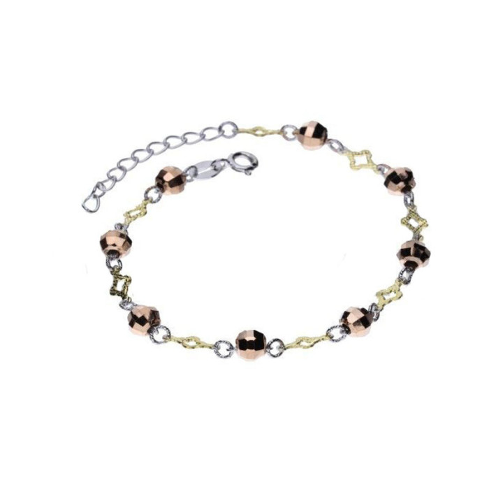 Srebrna złocona bransoletka 925 z kuleczkami 2,75g Srebrna złocona bransoletka 925 z kuleczkami 2,75g
