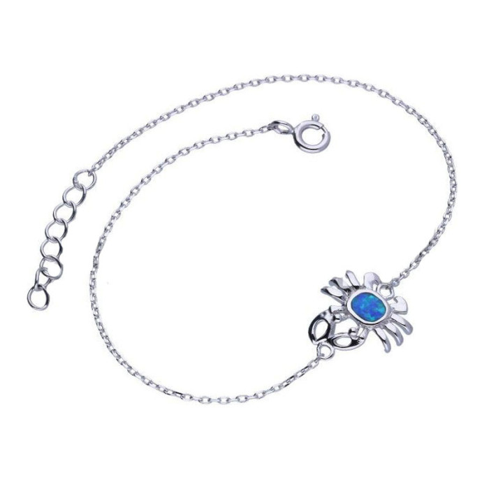 Srebrna bransoletka 925 krab z opalem 1,18g Srebrna bransoletka 925 krab z opalem 1,18g
