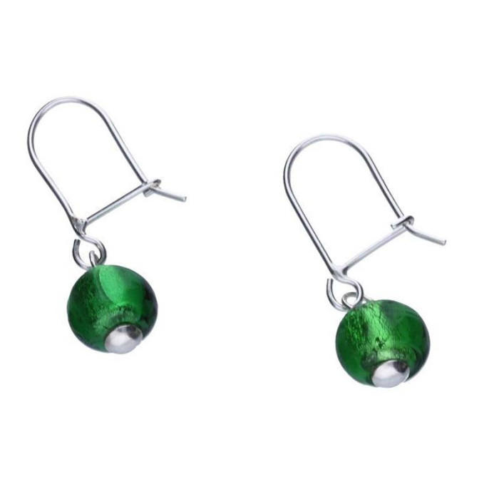 Srebrne kolczyki 925 zielone kuleczki 1,84g Srebrne kolczyki 925 zielone kuleczki 1,84g