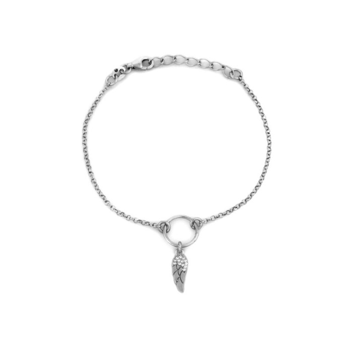 Srebrna bransoletka 925 z wiszącym skrzydłem 2,48g Srebrna bransoletka 925 z wiszącym skrzydłem 2,48g
