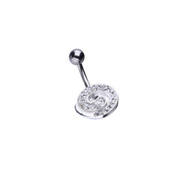 Srebrny kolczyk do pępka 925 białe cyrkonie 2,80g Srebrny kolczyk do pępka 925 białe cyrkonie 2,80g