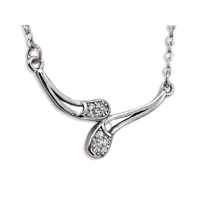 Srebrny naszyjnik 925 elegancki wzór cyrkonie 2,33g Srebrny naszyjnik 925 elegancki wzór cyrkonie 2,33g