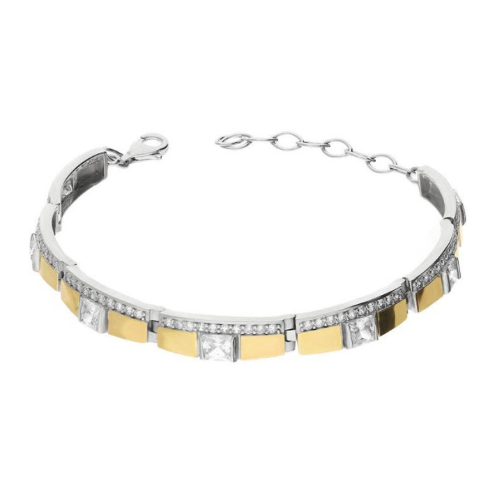Srebrna bransoletka 925 ELEGANCKA ZE ZŁOTYMI BLASZKAMI 16,73g Srebrna bransoletka 925 ELEGANCKA ZE ZŁOTYMI BLASZKAMI 16,73g