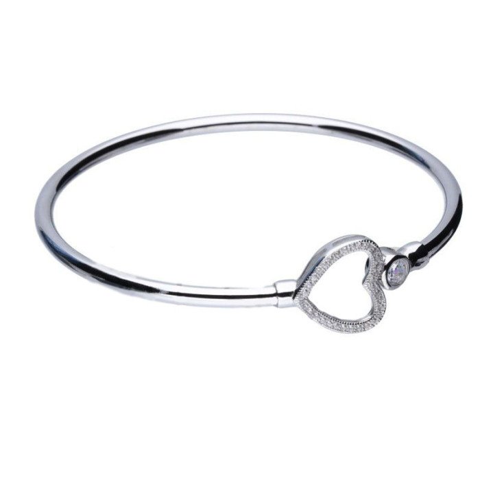 Srebrna bransoletka 925 serduszko cyrkonia 5,82g Srebrna bransoletka 925 serduszko cyrkonia 5,82g