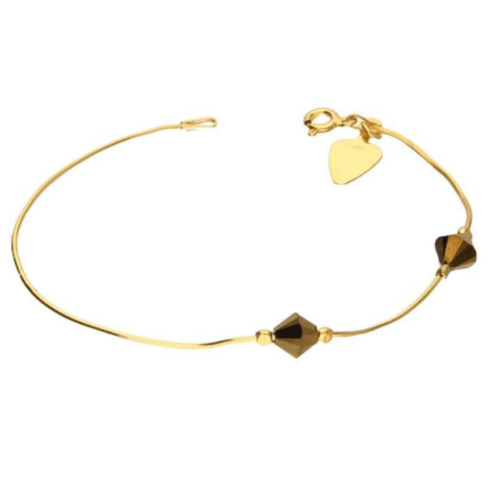 Srebrna pozłacana bransoletka 925 z kryształkami 1,77g Srebrna pozłacana bransoletka 925 z kryształkami 1,77g