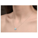 Srebrny naszyjnik 925 kamień Chalcedon