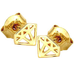 Złote kolczyki 333 celebrytki diamenciki 8kt