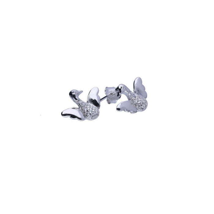 Srebrne kolczyki 925 ptaszek z cyrkoniami 1,38g Srebrne kolczyki 925 ptaszek z cyrkoniami 1,38g