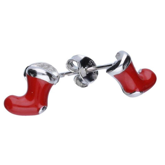 Srebrne kolczyki 925 emaliowane buty Mikołaja 1,21g Srebrne kolczyki 925 emaliowane buty Mikołaja 1,21g