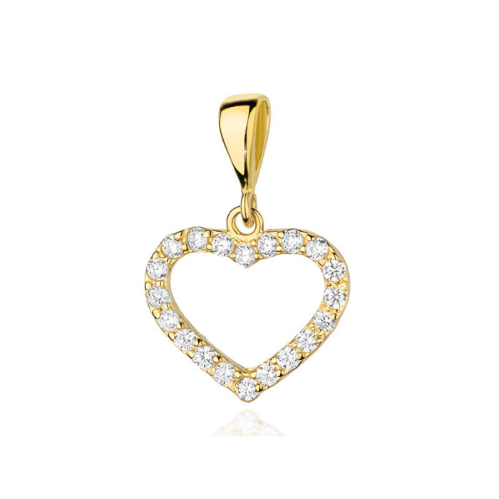 Złota przywieszka 585 serduszko z diamentami Złota przywieszka 585 serduszko z diamentami