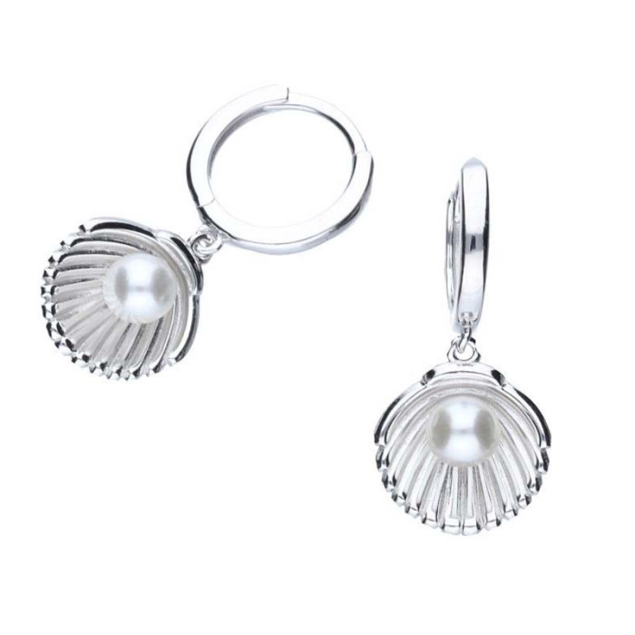 Srebrne kolczyki 925 muszle i perły 3,97g Srebrne kolczyki 925 muszle i perły 3,97g