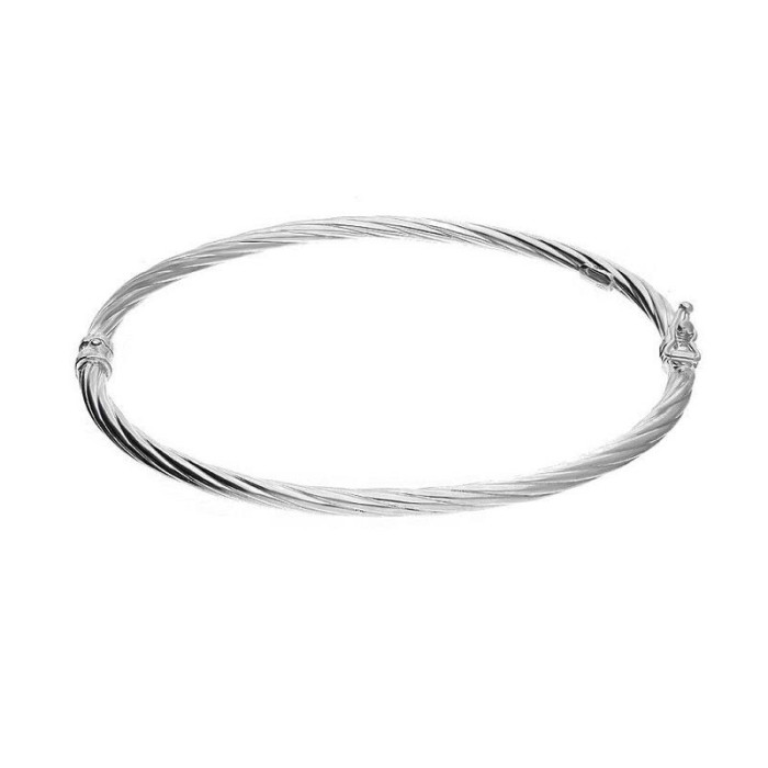 Srebrna bransoletka 925 BANGLE SKRĘANA 6,75g