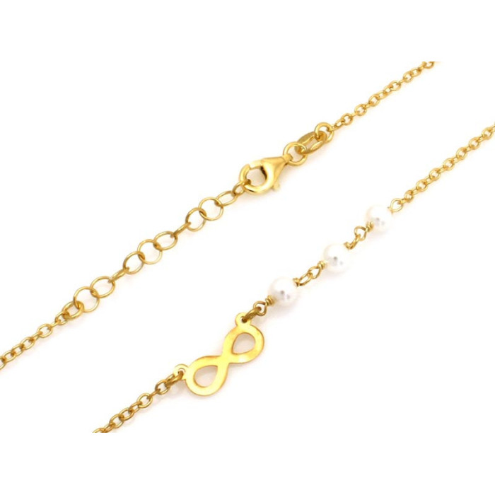 Srebrny pozłacany naszyjnik 925 INFINITY I PERŁY 2,89g Srebrny pozłacany naszyjnik 925 INFINITY I PERŁY 2,89g