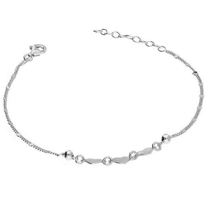 Srebrna bransoletka 925 SERDUSZKA I KULECZKI 1,55g Srebrna bransoletka 925 SERDUSZKA I KULECZKI 1,55g