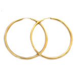 Złote kolczyki gładkie koła 585 kółka 47 mm  1,63 g