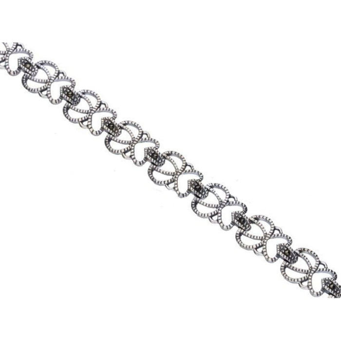 Srebrna bransoletka 925 ażurowa markazyt 9,50g Srebrna bransoletka 925 ażurowa markazyt 9,50g