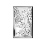 SREBRNY OBRAZ 925 ANIOŁ STRÓŻ 6,5x11cm Z GRAWEREM
