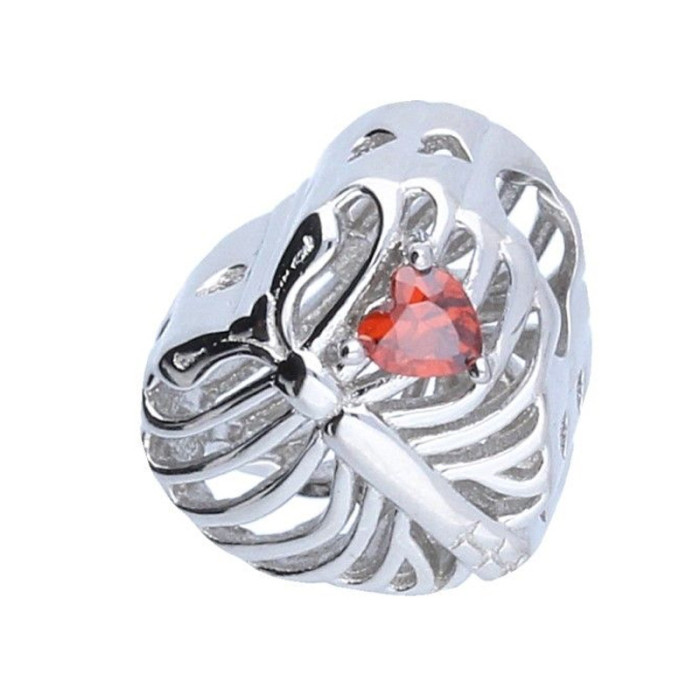 Srebrna zawieszka 925 bead szkielet serce 2,27g Srebrna zawieszka 925 bead szkielet serce 2,27g