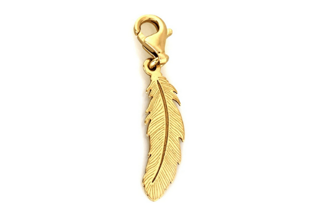 złota zawieszka charms pióro